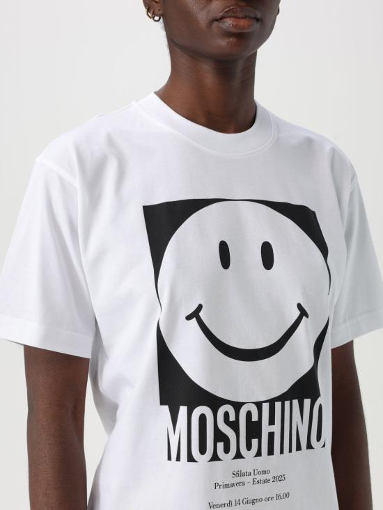 25SS 모스키노 반팔 티셔츠 07160541 1001 White - MOSCHINO