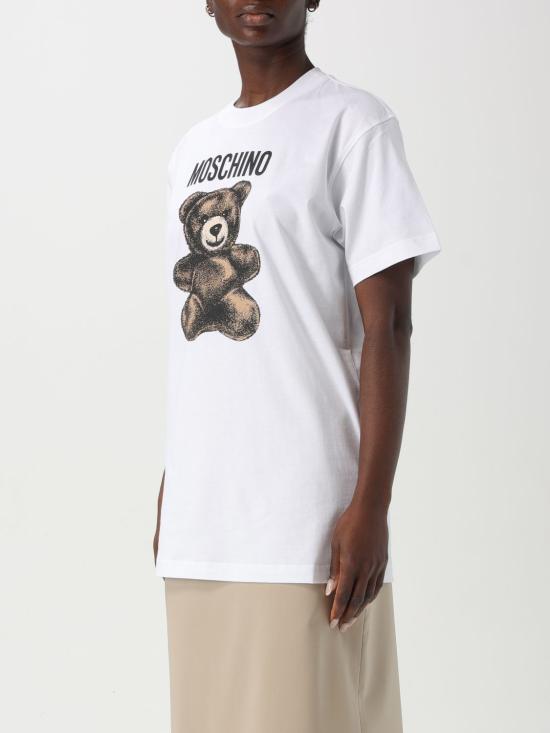 25FW 모스키노 반팔 티셔츠 07090541 1001 White - MOSCHINO