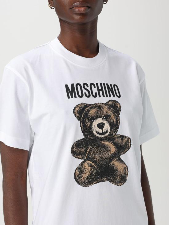25FW 모스키노 반팔 티셔츠 07090541 1001 White - MOSCHINO