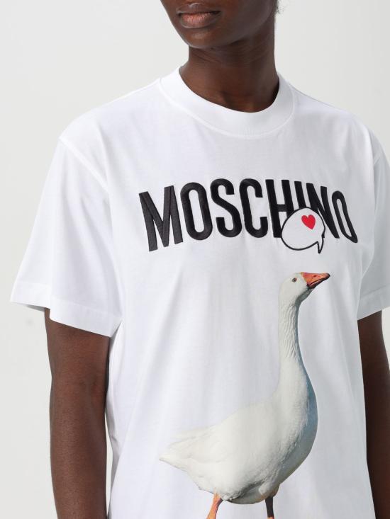 25FW 모스키노 반팔 티셔츠 07150541 1001 White - MOSCHINO