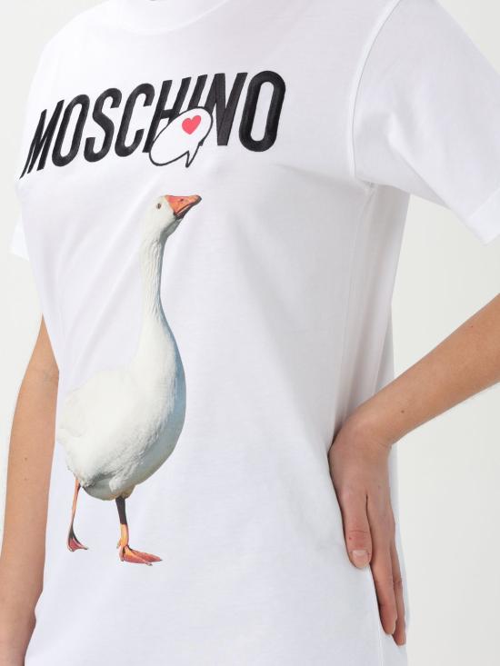 25FW 모스키노 반팔 티셔츠 07150541 1001 White - MOSCHINO