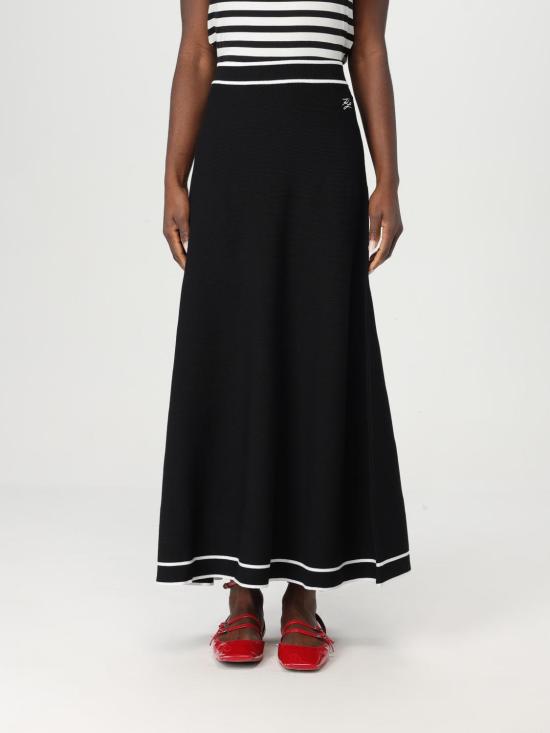 25SS 칼라거펠트 롱 스커트 A1W12005 999 Black