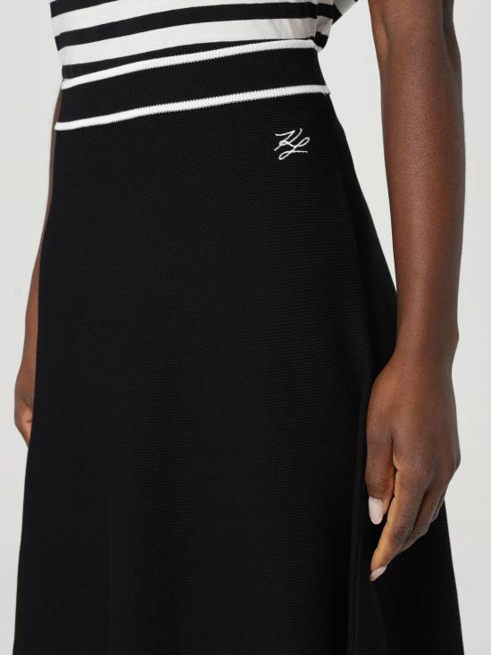 25SS 칼라거펠트 롱 스커트 A1W12005 999 Black - KARL LAGERFELD