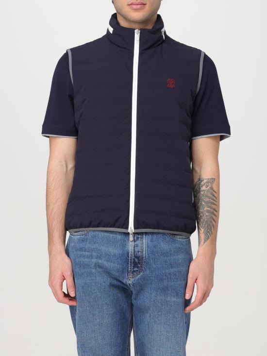 25FW 브루넬로 쿠치넬리 나일론 패딩 베스트 MM49A7460G C1086 Blue