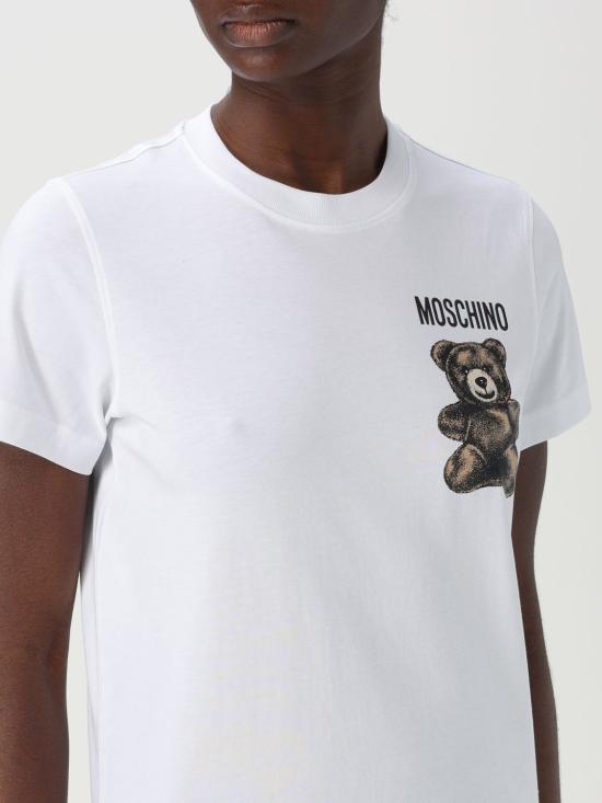 25FW 모스키노 반팔 티셔츠 07080541 1001 White - MOSCHINO