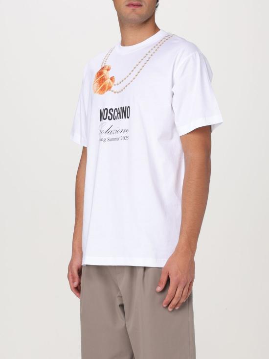 25SS 모스키노 반팔 티셔츠 07070241 1001 White - MOSCHINO