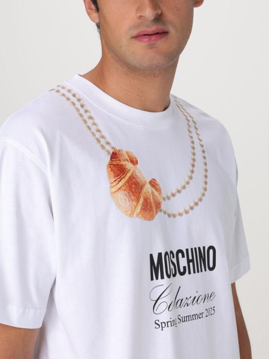 25SS 모스키노 반팔 티셔츠 07070241 1001 White - MOSCHINO