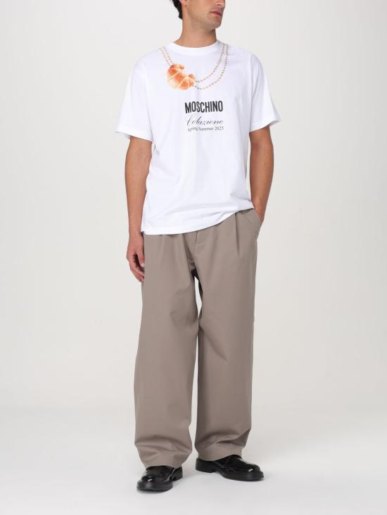 25SS 모스키노 반팔 티셔츠 07070241 1001 White - MOSCHINO