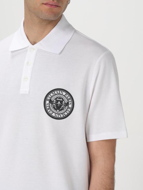 25FW 발망 폴로 티셔츠 EH1GC026BC94 GAB White - BALMAIN