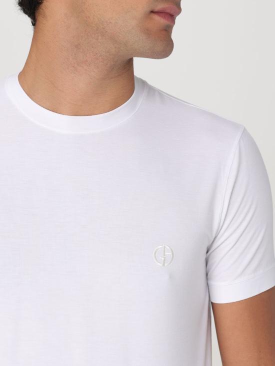 25FW 조르지오 아르마니 반팔 티셔츠 3GST52SJP4Z U090 White - GIORGIO ARMANI