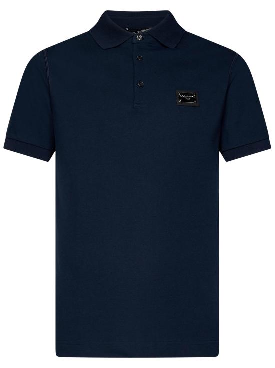 25FW 돌체앤가바나 로고 태그 코튼 폴로 셔츠 G8PL4TG7F2H B0665 BLUE