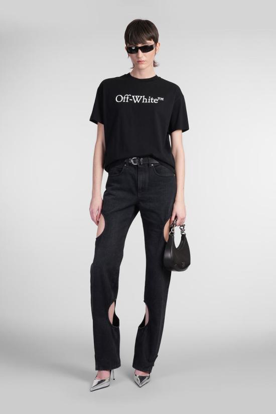 25SS 오프화이트 긴팔 티셔츠 404001 OWAA089C99JER003 Black - OFF WHITE