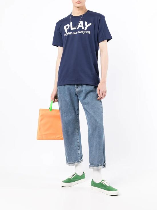  꼼데가르송 반팔 티셔츠 P1T176051 navy - COMME DES GARCONS