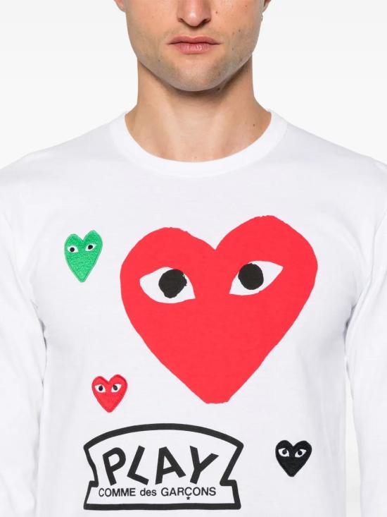  꼼데가르송 긴팔 티셔츠 AZT284 white - COMME DES GARCONS