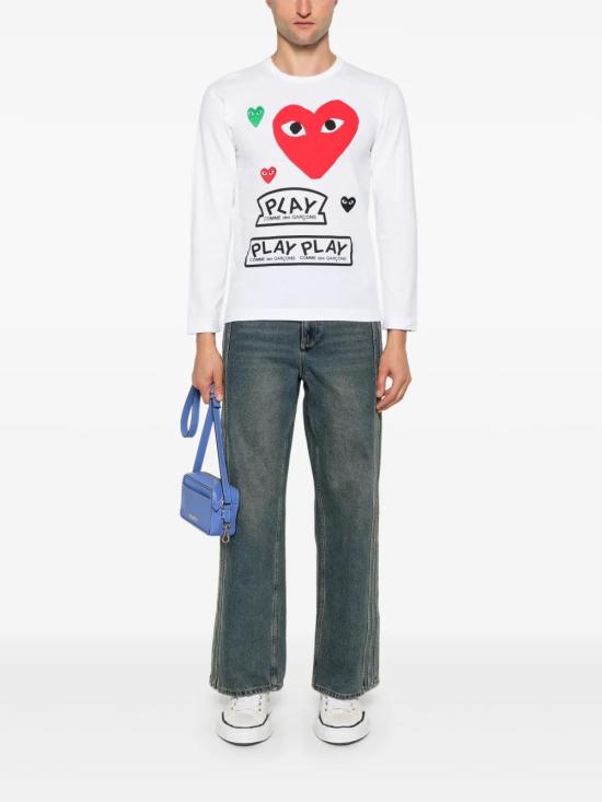  꼼데가르송 긴팔 티셔츠 AZT284 white - COMME DES GARCONS