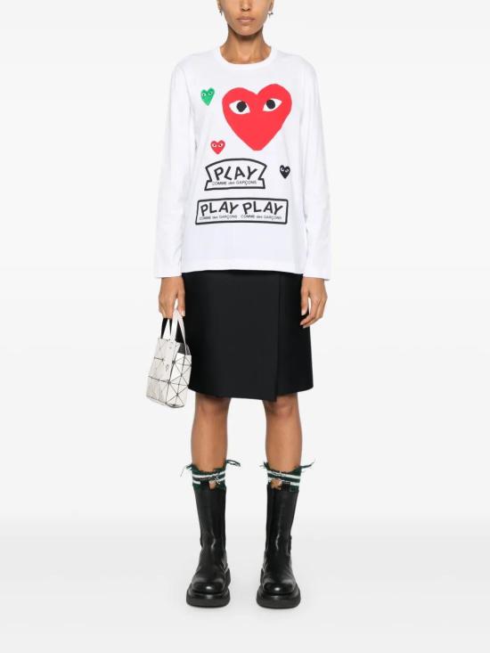  꼼데가르송 긴팔 티셔츠 AZT284 white - COMME DES GARCONS