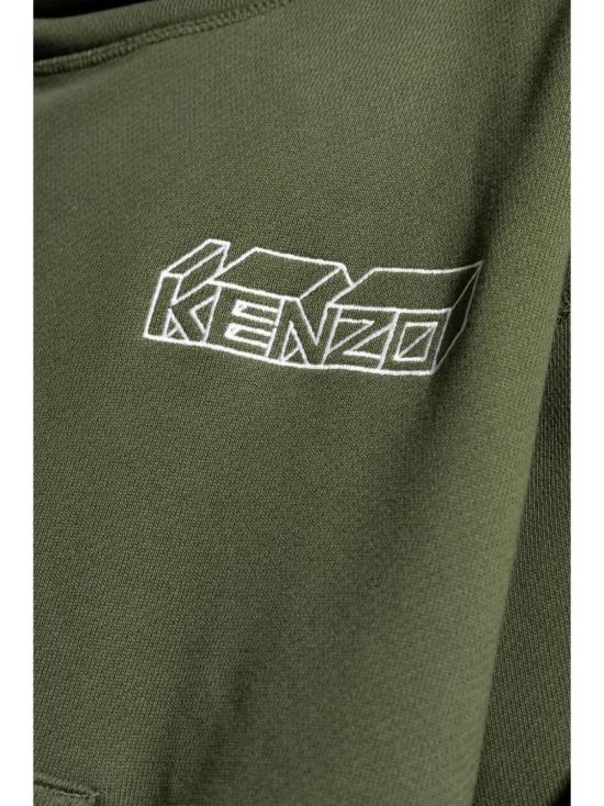  겐조 후드 티셔츠 FE65SW1984MV olive green - KENZO