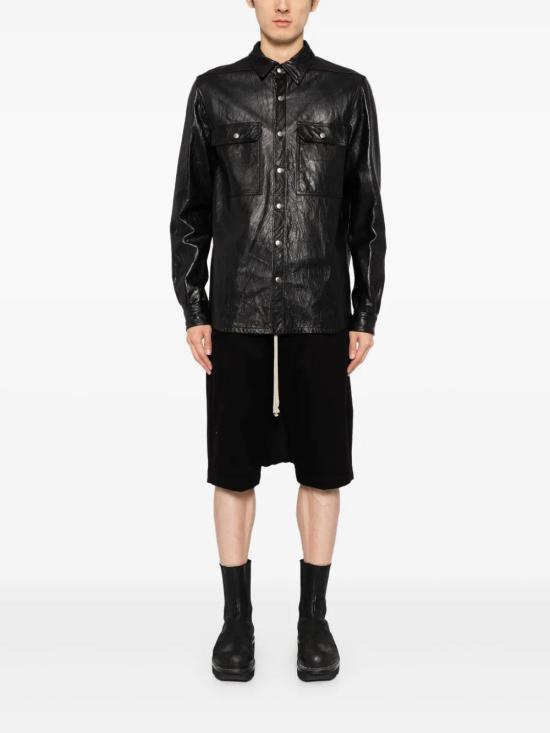  릭 오웬스 가죽 자켓 RU02D6729LBW black - RICK OWENS