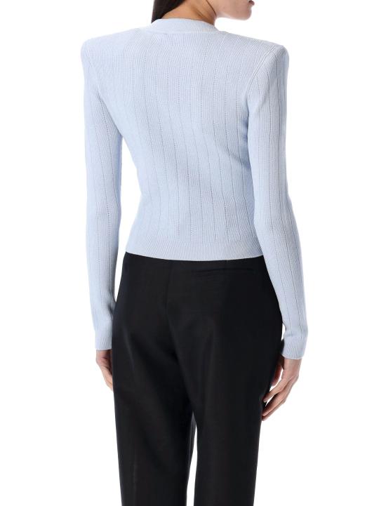 25SS 발망 가디건 DF1KL007KB07 6AC PALE BLUE - BALMAIN