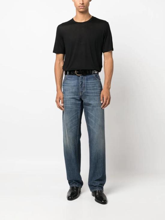  생로랑 반팔 티셔츠 749102Y37IL black - SAINT LAURENT