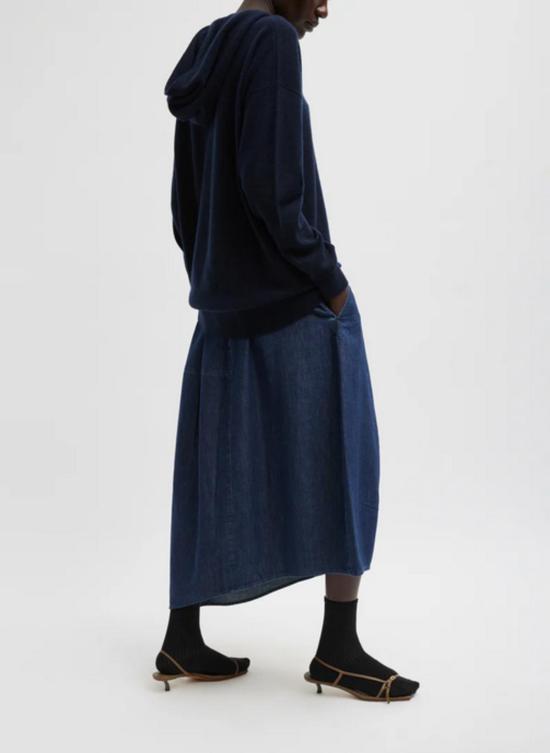  티비 데님 스커트 인디고 데님 벌룬 스커트 - TIBI