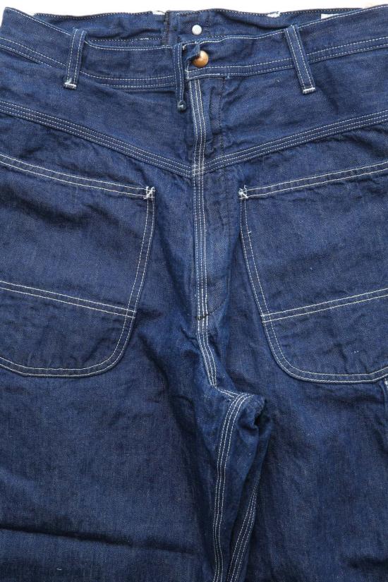  오어슬로우 데님 팬츠 Orslow "Wol Sro" 백워드 와이드핏 페인터 팬츠 원워시 - ORSLOW