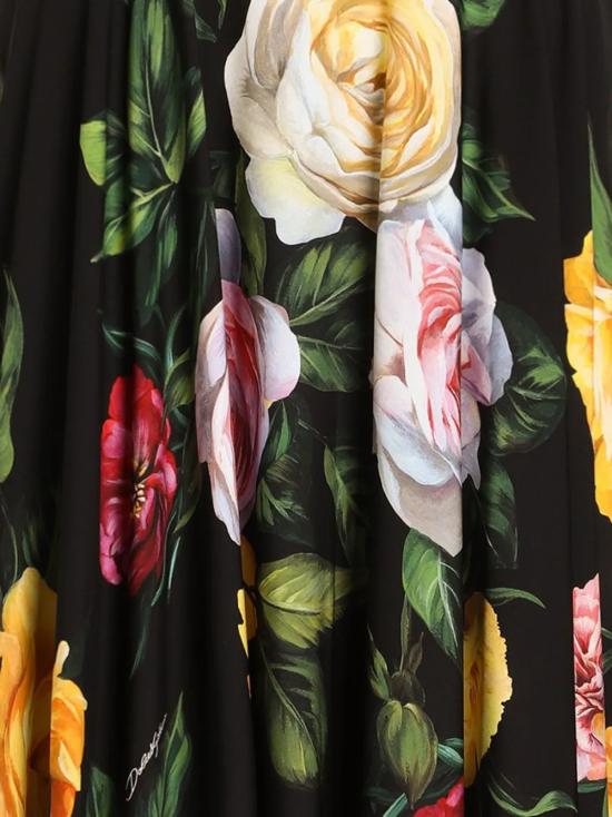 25SS 돌체앤가바나 롱 스커트 F4C2RTFSA7B HN5IY PEONIE ROSE F NERO - DOLCE & GABBANA