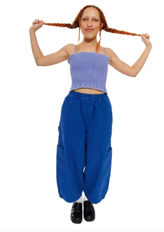  밀스 크롭 팬츠 식사 셰프 팬트 블루베리 - MEALS