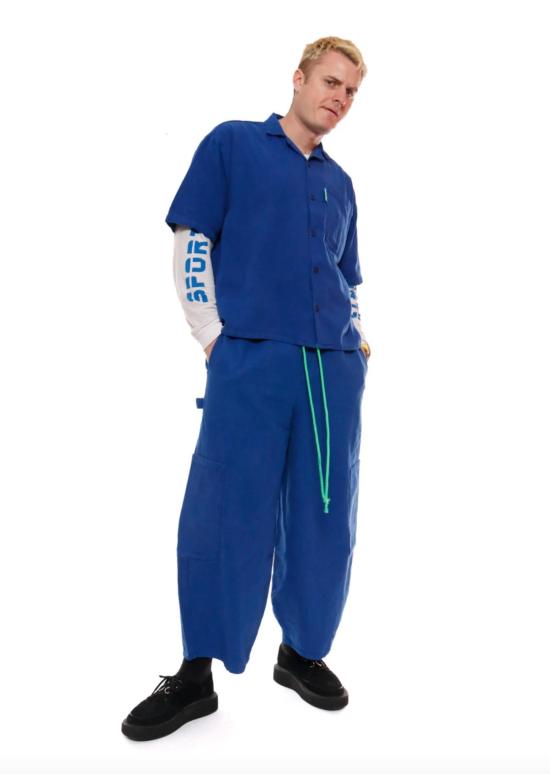  밀스 크롭 팬츠 식사 셰프 팬트 블루베리 - MEALS