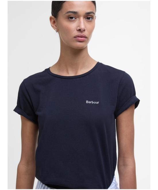 25SS 바버 반팔 티셔츠 LTS0666 LTS NY73 Blue - BARBOUR