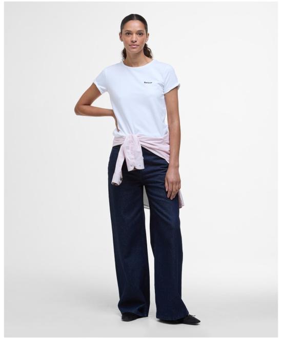 25SS 바버 반팔 티셔츠 LTS0666 LTS WH11 White - BARBOUR