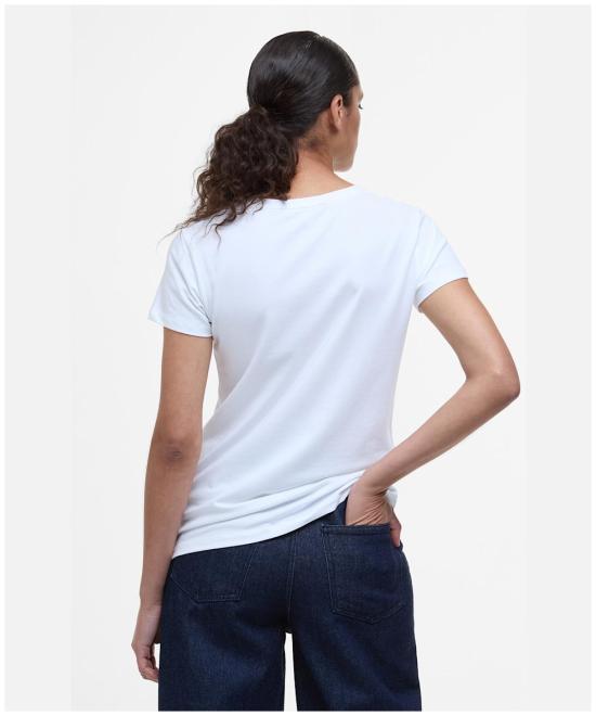 25SS 바버 반팔 티셔츠 LTS0666 LTS WH11 White - BARBOUR