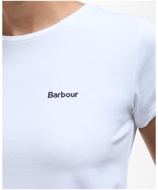 25SS 바버 반팔 티셔츠 LTS0666 LTS WH11 White - BARBOUR