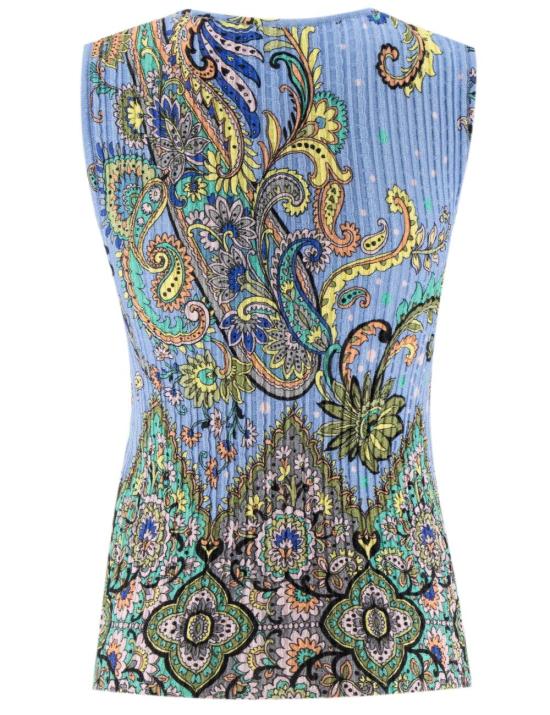 25SS 에트로 탑 WRKE0222 AK542 X0885 X0885 PRINT ON BLUE BASE - ETRO