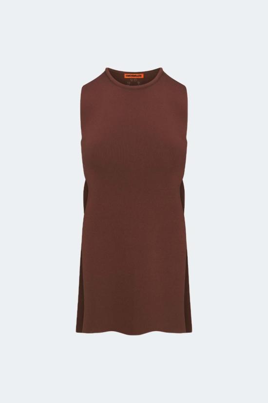  사이먼밀러 민소매 티셔츠 사이먼 밀러 카노가 탑 초코 브라운 - SIMONMILLER