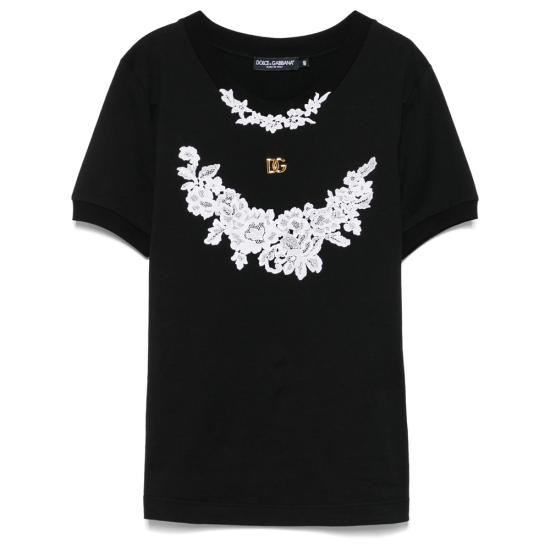 25SS 돌체앤가바나 반팔 티셔츠 F8N08T GDCTJ N0000 BLACK