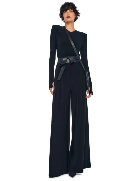 25SS 노마카말리 긴팔 티셔츠 KK4246PLF32001long sleeve shoulder pad v neck top - NORMA KAMALI