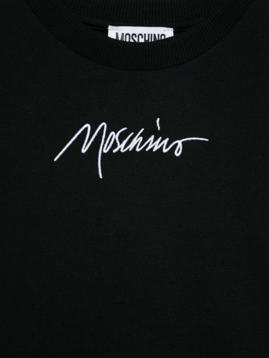 25SS [키즈] 모스키노 티셔츠 HUM058 LAA0160100 Black - MOSCHINO