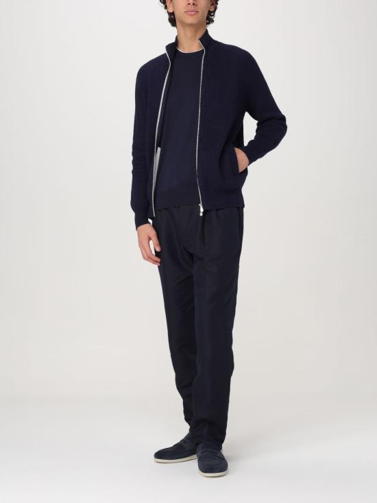 25FW 브루넬로 쿠치넬리 말필레 코튼 잉글리시 립 가디건 MNI708616 C2425 Blue - BRUNELLO CUCINELLI