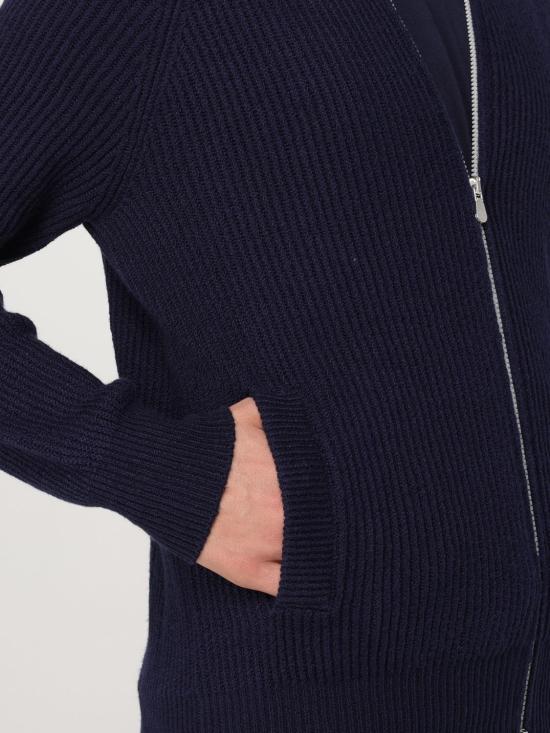 25FW 브루넬로 쿠치넬리 말필레 코튼 잉글리시 립 가디건 MNI708616 C2425 Blue - BRUNELLO CUCINELLI