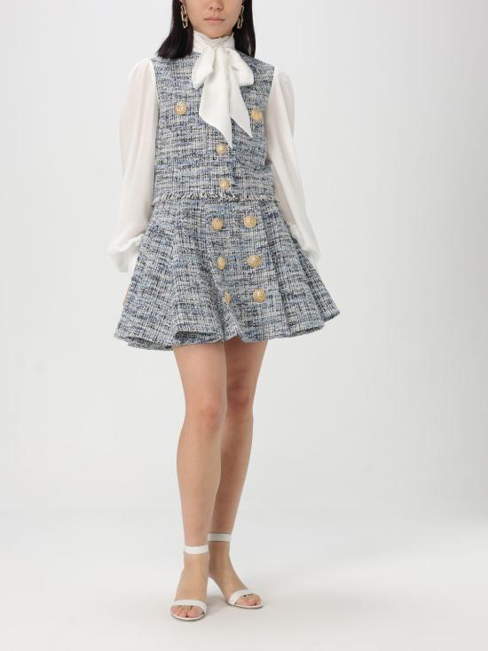 25FW 발망 숏 스커트 EF1LBA53CF77 6FC Blue - BALMAIN