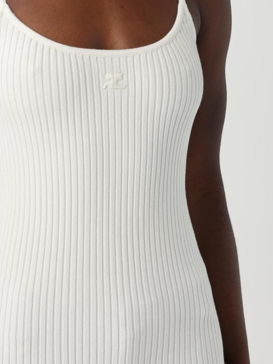 25FW 쿠레쥬 민소매 티셔츠 PERMDE012FI0001 0001 White - COURREGES