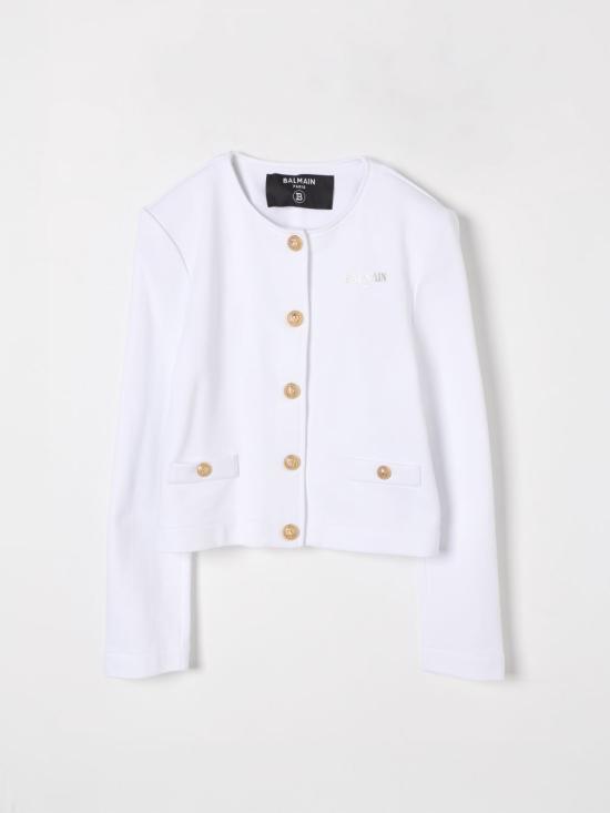 25SS [키즈] 발망 캐주얼 자켓 BW2A84Z0081 100OR White