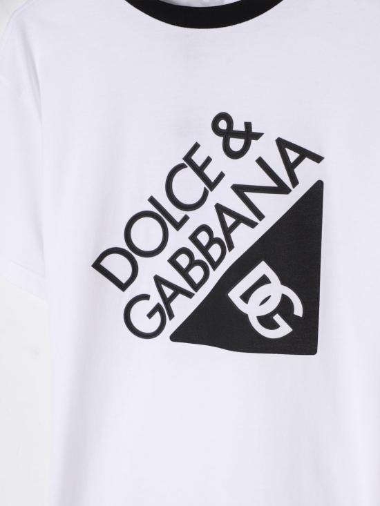 25FW [키즈] 돌체앤가바나 티셔츠 L4JTHVG7O6J W0800 White - DOLCE & GABBANA
