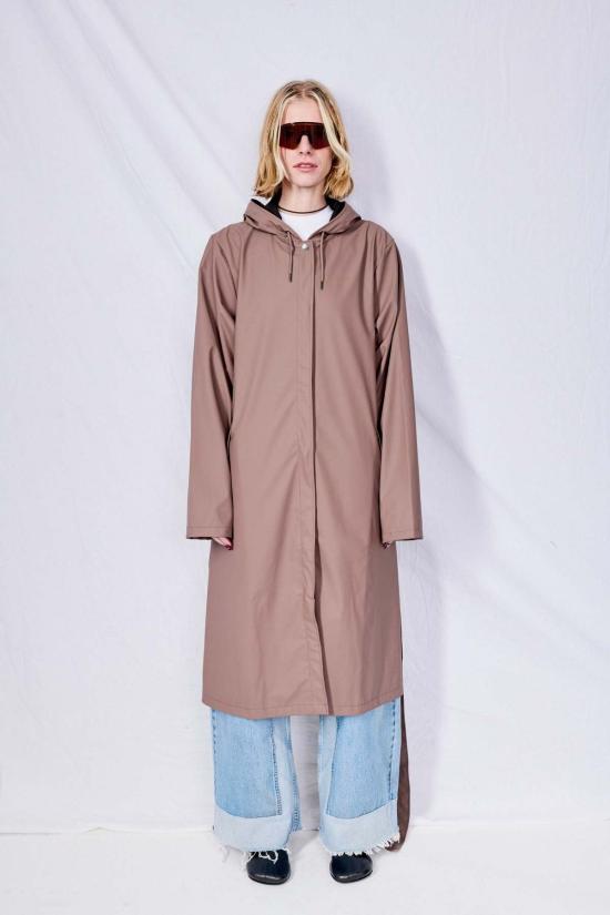  레인스 자켓 셰이드 후드 A라인 롱거 재킷