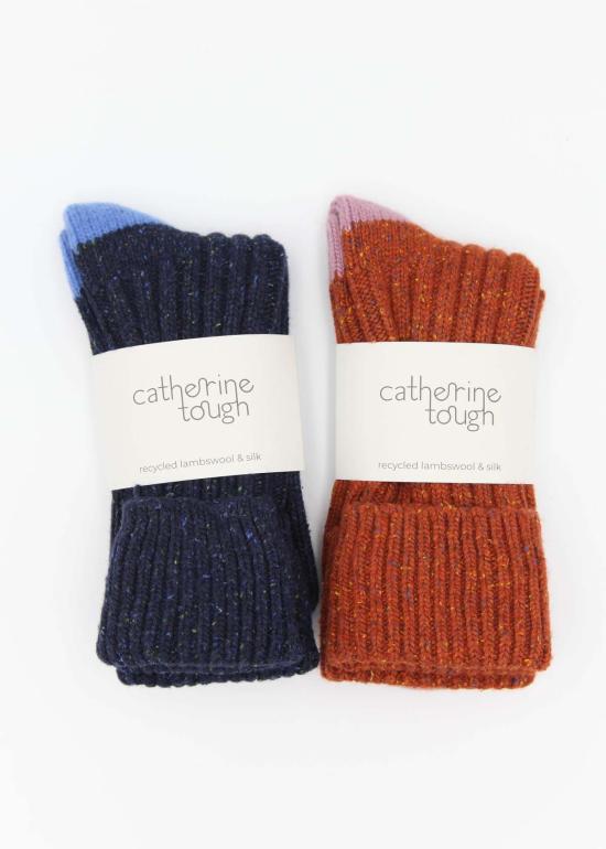  캐서리 터프 양말 캐서린 터프 리사이클 램스울 & 실크 블렌드 리브