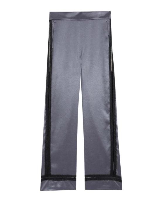  로샤스 스트레이트 팬츠 새틴 팬츠 레이스 그레이 블러바드