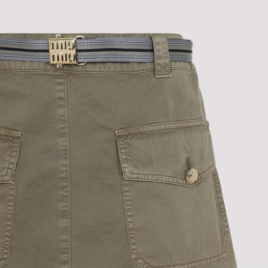 25SS 미우미우 숏 스커트 MG2390SOOO 16MS F0393 OLIVA GREEN - MIU MIU