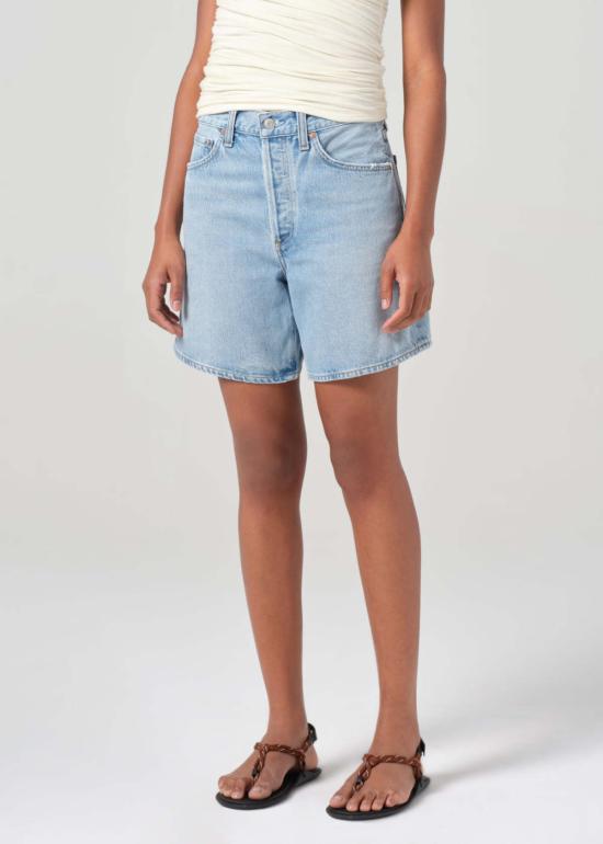  에이골디 데님 숏팬츠 Agolde Dame Short 빈티지 마블 블루 코악스 - AGOLDE