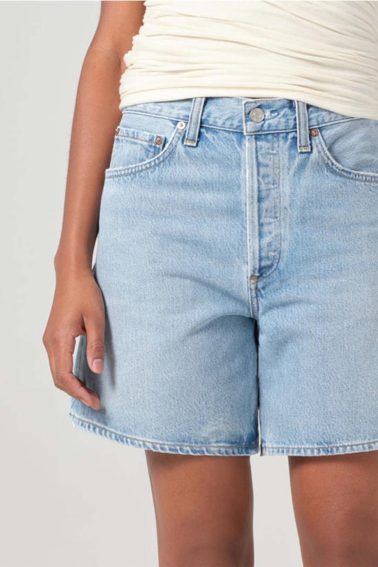  에이골디 데님 숏팬츠 Agolde Dame Short 빈티지 마블 블루 코악스 - AGOLDE